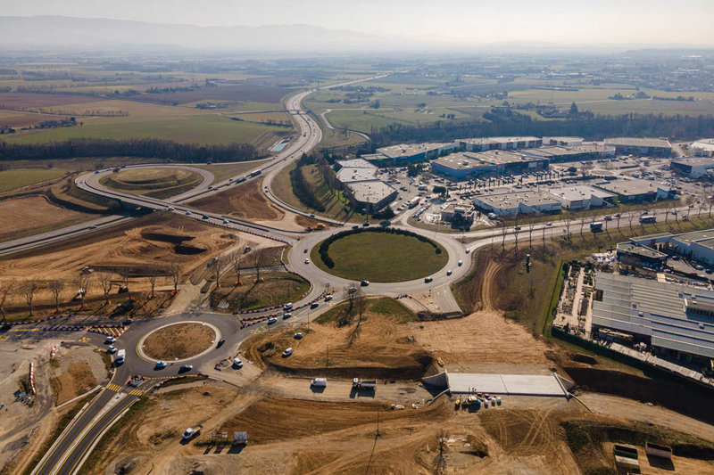 Vue aérienne depuis RN7 nord (février 2023) 