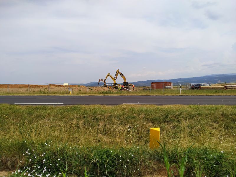 Canalisation en cours d'enfilage