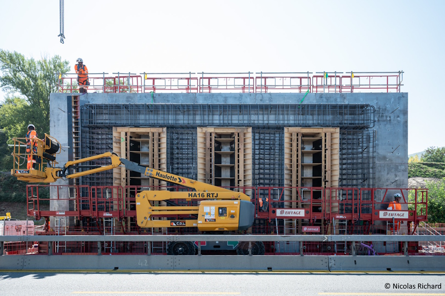 Ferraillage de l'intérieur de la pile centrale