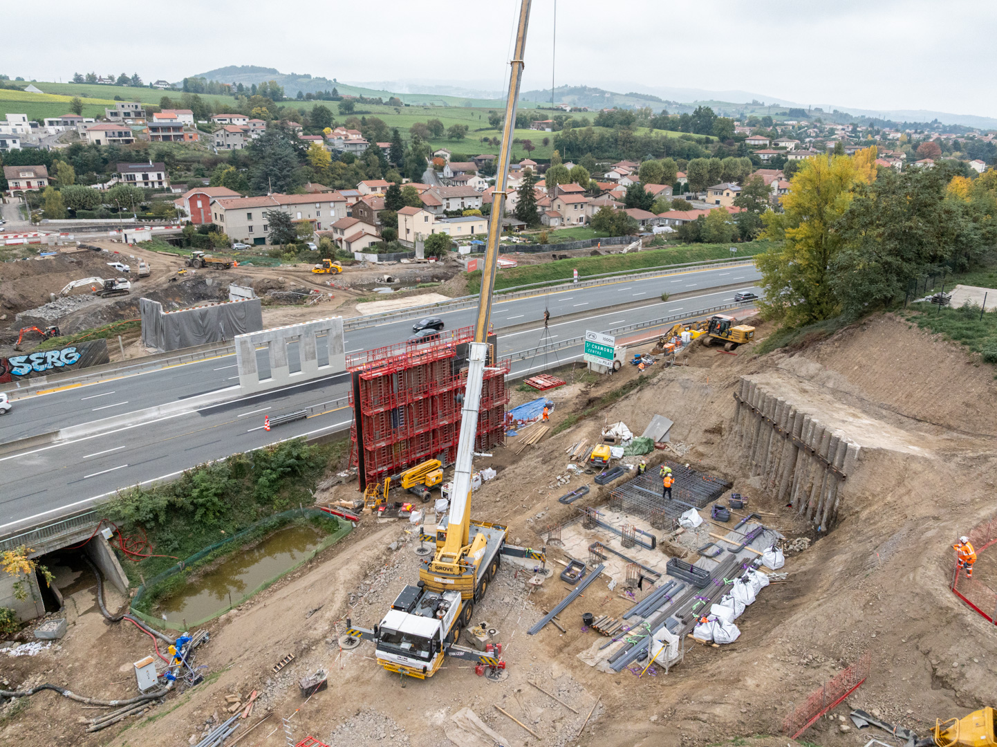Ferraillage de la culée sud - 14 octobre 2025