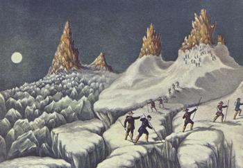 Ascension du Mont Blanc vers 1850