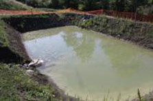 Un bassin de décantation provisoire