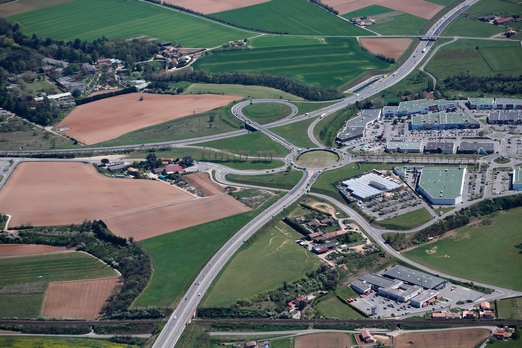 Vue aérienne du carrefour des Couleures