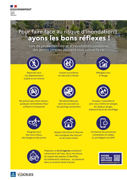 Les bons comportements en cas de pluies intenses ou d'inondations soudaines