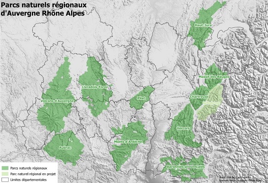 parcs naturels régionaux d'Auvergne-Rhône-Alpes