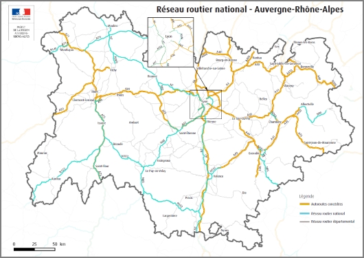 Carte régionale du réseau routier national en grand format (nouvelle fenêtre)