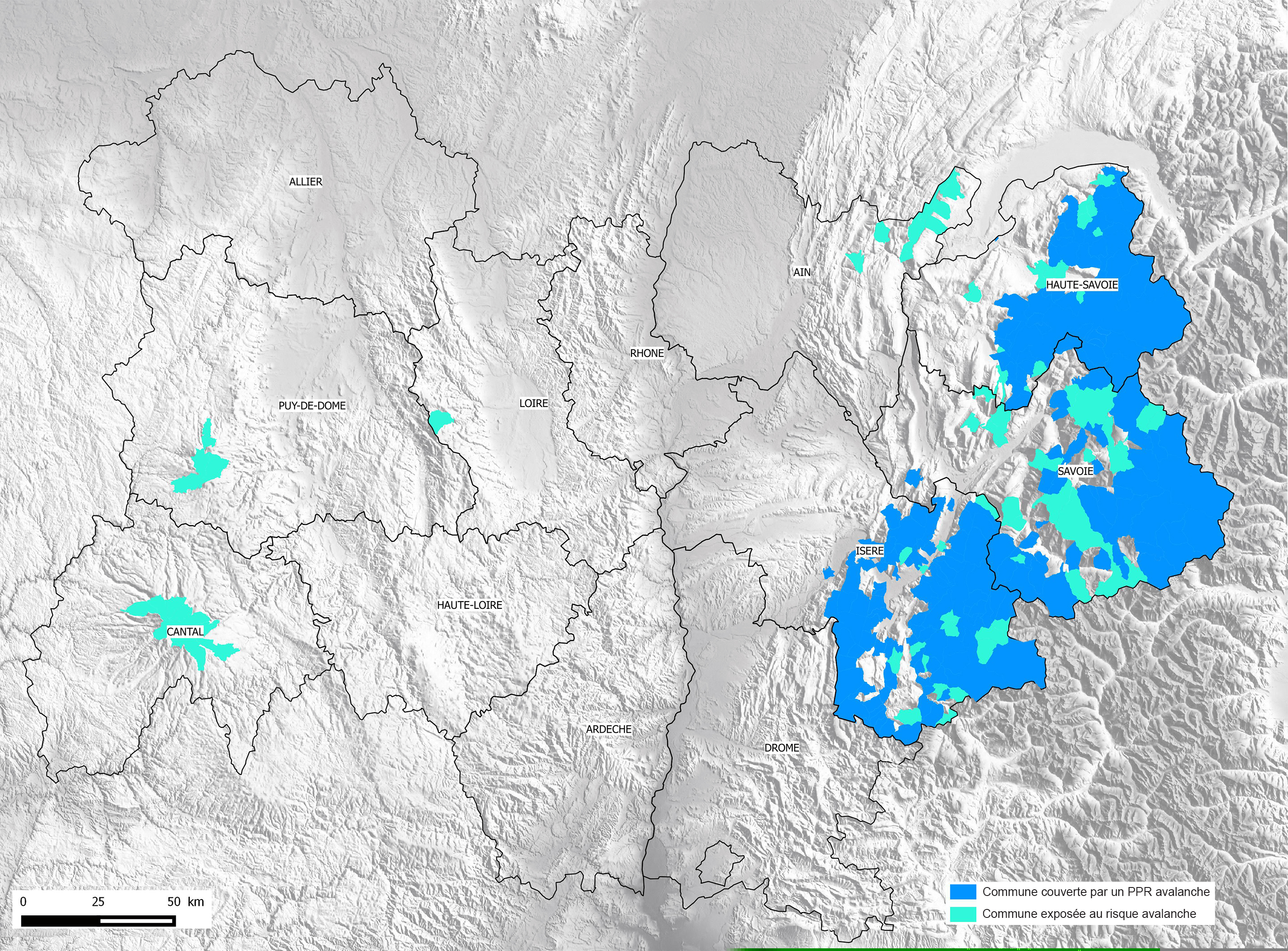 Communes exposées au risque avalanche