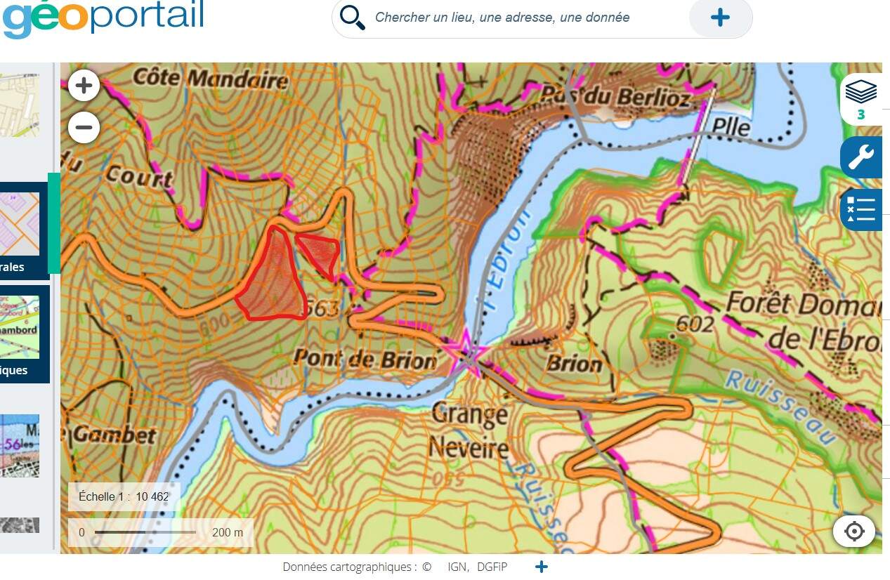 parcelles à defricher cadastre IGN