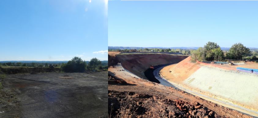 Terrassements du rétablissement de l’actuelle RN122