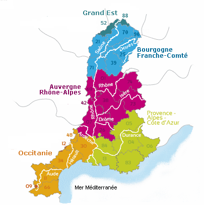 Le bassin Rhône-Méditerranée 5 régions / 29 départements