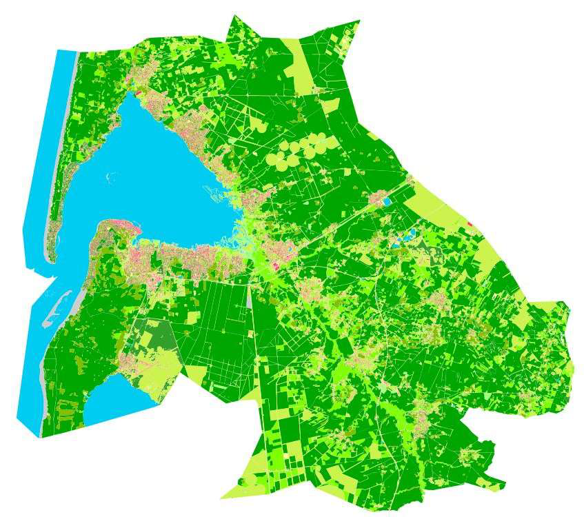Exemple d'OCSGE sur le scot du Bassin d'Arcachon - ®IGN