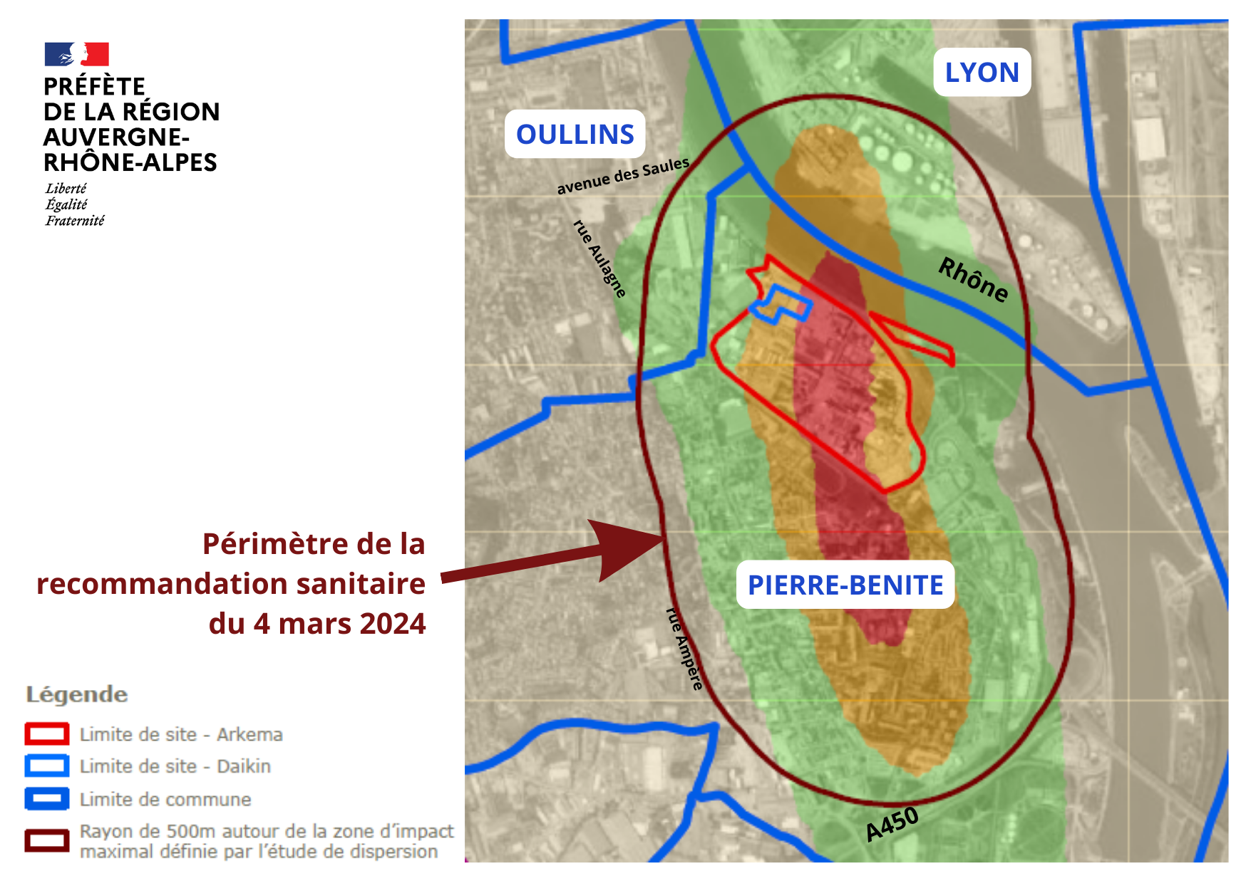 Carte - périmètre de la recommandation sanitaire